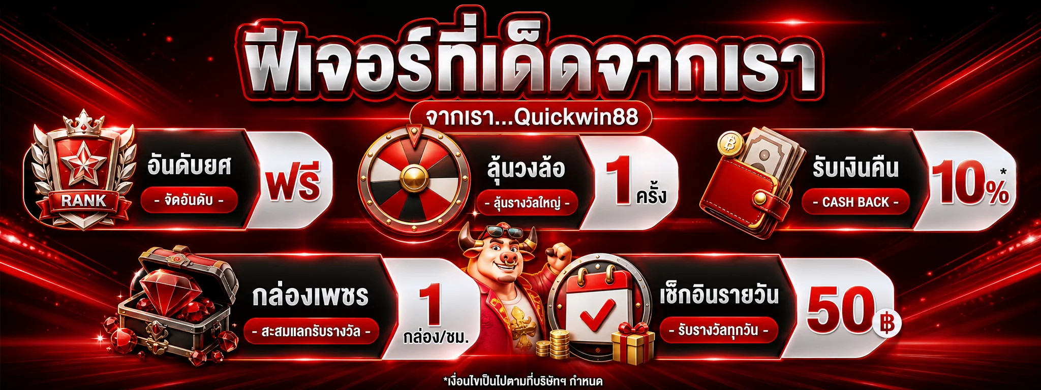 ฟีเจอร์ Quickwin88 และตัวอย่างสิทธิประโยชน์ที่มีเงื่อนไข